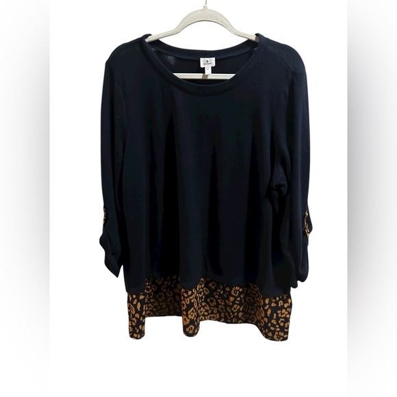 dressbarn Tops - Dressbarn Knit Leopard Accent Blouse size 2X